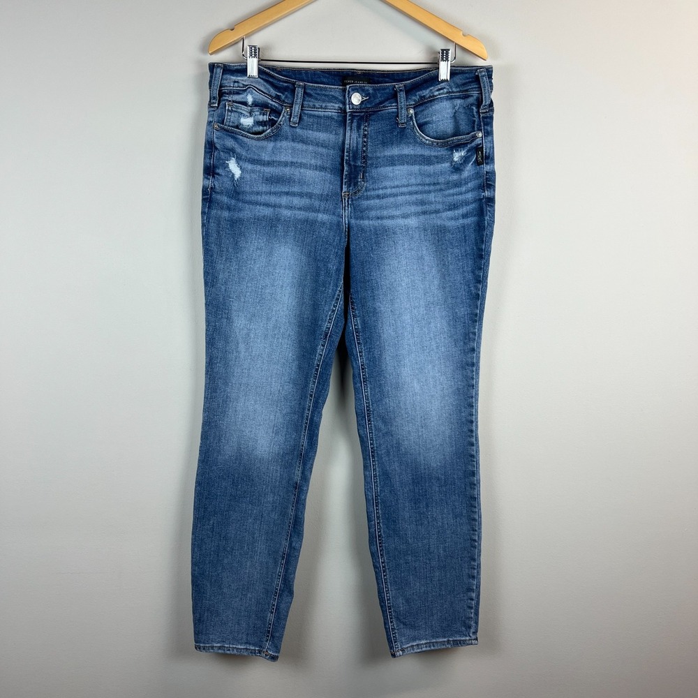 Silver Jeans Co. Jeans Womens 14 L33 Medium Wash Suki Straight Stretch Denim